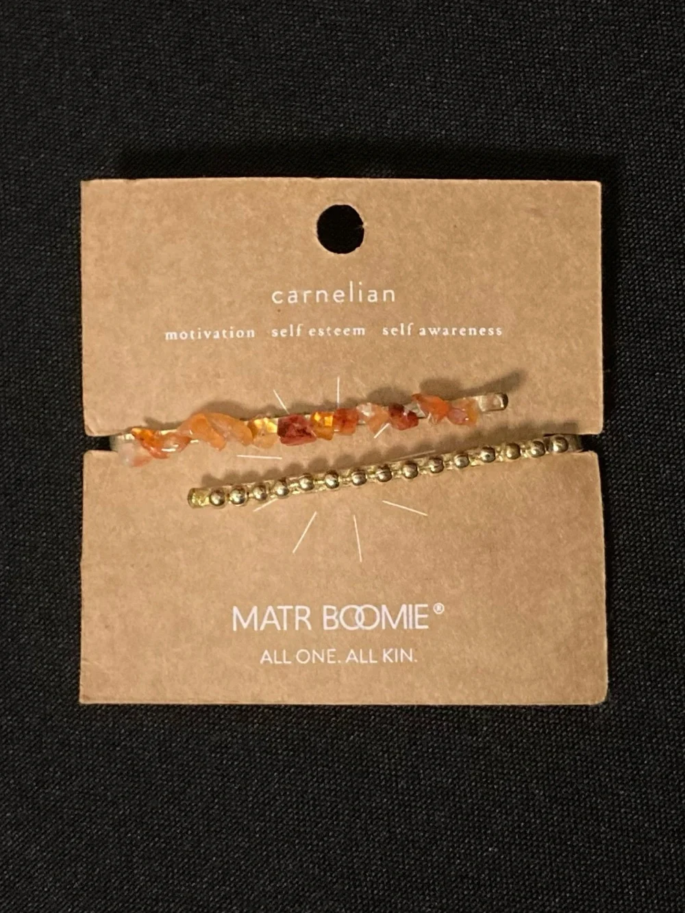 ⭐️ Matr Boomie Carnelian Crystals Indali Bobbie Pins Set Of 2